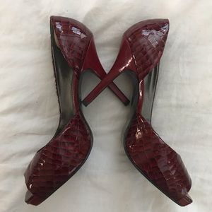 Jessica Simpson Red Crocodile Pumps 8